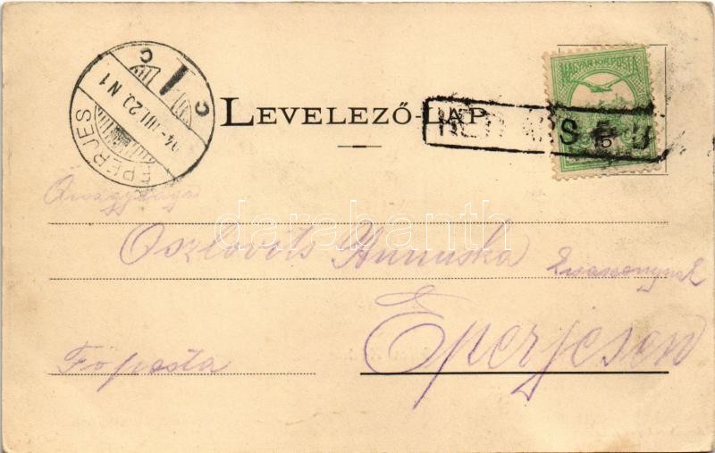 1904 Héthárs, Lipany; Fő utca, templom. Krischer Lipót kiadása / main street, church - Image 2