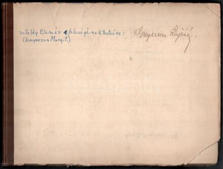 1930 Gregersen Guilbrand (1824-1910) építési vállalkozó lányaihoz köthető fotóalbum, benne a Magyar Iparművészeti és Háziipari Kiállítás és Vásár fotóival és életképekkel, 'dr. Toldy Elemérné 1. feleségének testvére: