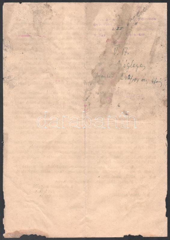 1944. május Belügyminiszteri nyomtatott rendelkezés gyermekmenhelyeken dolgozó zsidók elbocsátásáról - Image 4