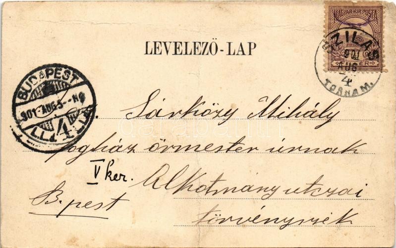 1901 Rozsnyó, Roznava; Rákóczy tér, piac. Falvi Jenő kiadása / market. Art Nouveau (EK) - Image 2