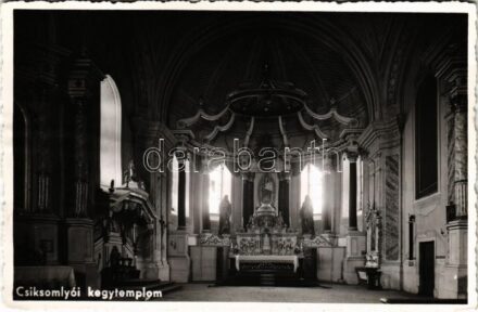 Csíksomlyó, Sumuleu Ciuc; Kegytemplom, belső / pilgrimage church, interior (gyűrődés / crease)