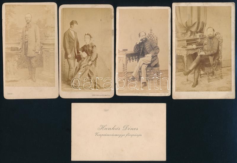 cca 1860-1870 Konkoly, Asbóth, Tanner, Hunkár családokhoz köthető, vegyes fotó tétel, 12 db, egy részük a hátán feliratozva, Bécs, Angerer (2 db), Székesfehérvár, Schmidt V., Pest, Borsos és Doctor (2 db), Lugos, Hess Fridolin (2 - Image 3