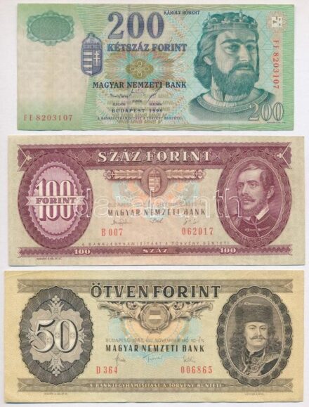1962-1998. 10Ft-200Ft (5xklf) T:III közte szép papír, kis szakadás, firka