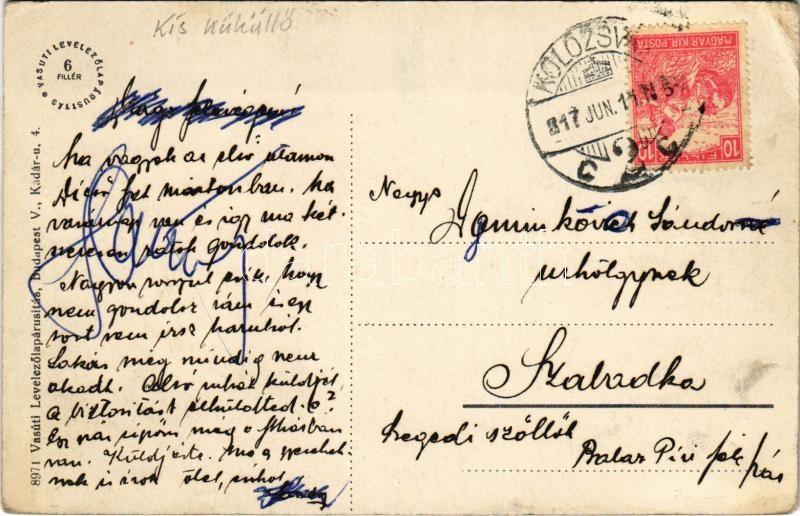 1917 Balázsfalva, Blasendorf, Blaj; tér, templom. Vasúti levelezőlapárusítás 8971. / square, church (EK) - Image 2