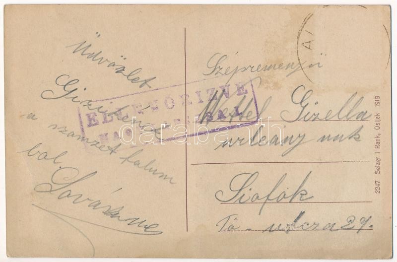 1921 Almás, Apfeldorf, Aljmas (Erdőd, Ardut); fahíd, templom, utca / wooden bridge, church, street (fl) - Image 2