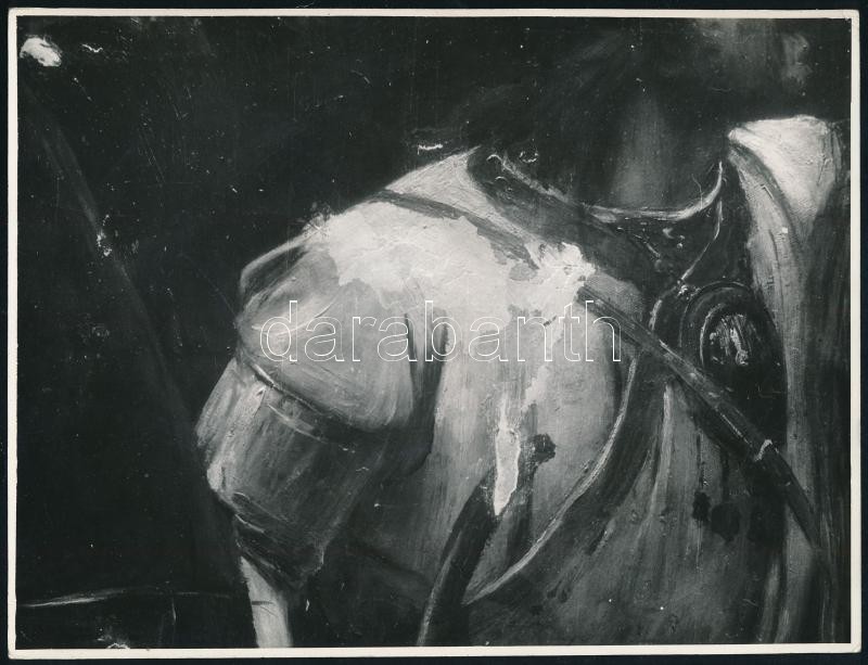 cca 1950-60 Munkácsy Mihály (1844-1900) Honfoglalás c. monumentális festményéről, egyik főművéről készült ösz. 9 db fotó, amelyek restaurálás előtti, közbeni és utáni állapotát szemlélteti. Egyik felvételen Sárdy Brutus - Image 3