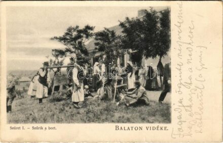 Balaton Vidéke, Szüret I. szűrik a bort. D.K.F.E. 892.