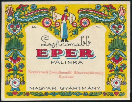 Kecskeméti Szeszfinomító Részvénytársaság italcímke
