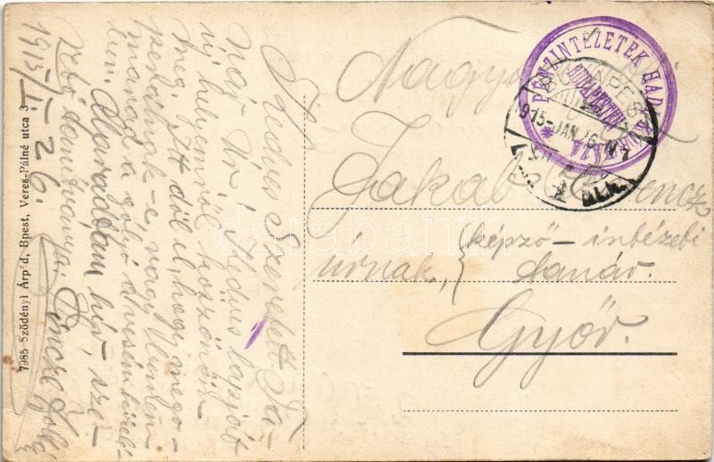 1915 Budapest XI. Pénzintézetek hadikórháza. Fehérvári út 102., Szödényi Árpád kiadása (EK) - Image 2