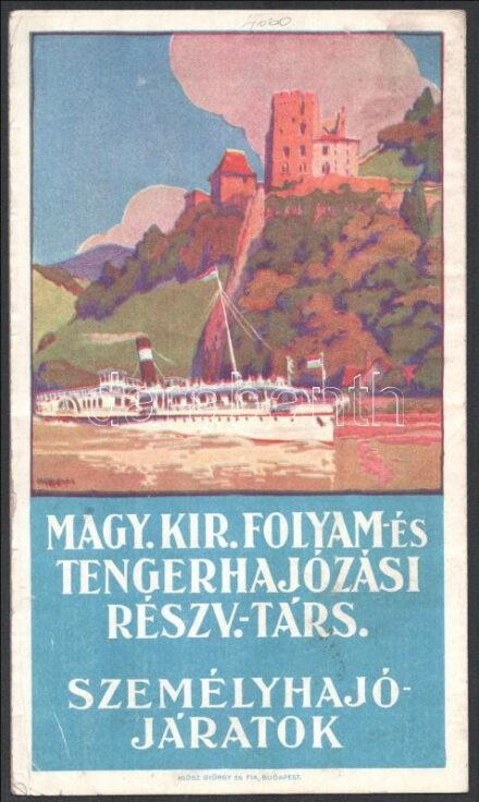 cca 1930 Magyar Királyi Folyam-és Tengerhajózási Részvénytársaság személyhajó járatai