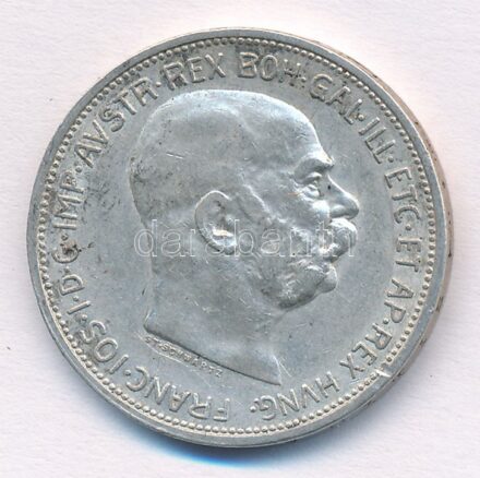 Ausztria 1912. 2K Ag 'Ferenc József' T:2- patina, kis ph Austria 1912. 2 Corona Ag 'Franz Joseph' C:VF patina, small edge error Krause KM#2821