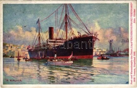 1912 Post- und Warendampfer des Österr. Lloyd 'Erzherzog Franz Ferdinand'. Österr. Flottenvereines Serie III. Nr. 6. s: Alex Kircher (EK)