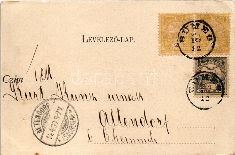 1900 Sümeg, Kossuth Lajos utca, üzletek, kávéház. Horváth Gábor kiadása (EK) - Image 2