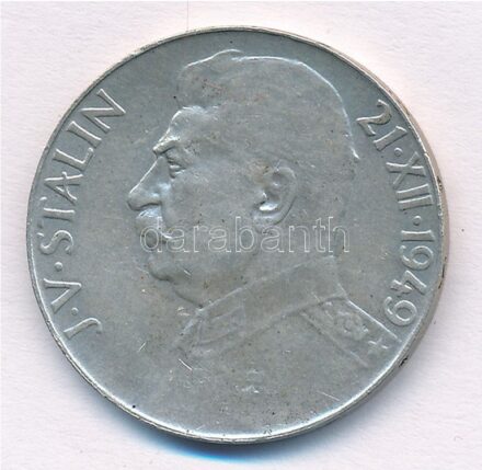Csehszlovákia 1949. 50K Ag 'Sztálin' T:2,2- patina, kis ph Czechoslovakia 1949. 50 Korun Ag 'Stalin' C:XF,VF patina, small edge error Krause KM#28