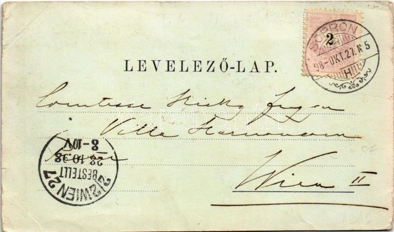 1898 (Vorläufer) Fertőrákos, Rákos, Kroisbach (Sopron); Rákosi kőfejtő, Tómalom. Kummert N. Lajos Art Nouveau, floral (EB) - Image 2