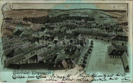 1901 Kőszeg, látkép. Róth Jenő kiadása. Art Nouveau, litho (b)