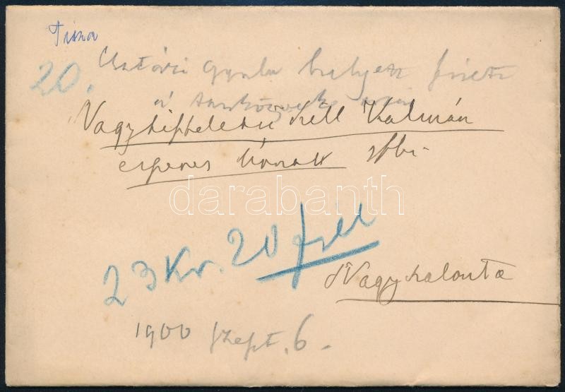 1900 Tisza Kálmán (1830-1902) miniszterelnök saját kézzel írt levele Szél Kálmán nagyszalontai esperesnek melyben tankönyvek ügyében érdeklődik. Egy beírt oldal, borítékkal. / Hand written letter by Hungarian prime minister - Image 3