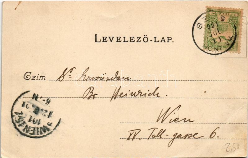 1901 Szob, Római katolikus templom, Loujza leány intézet. Hegedűs Lajos kiadása (EB) - Image 2