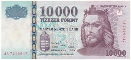 1999. 10.000Ft 'AA 7219947' T:II / Hungary 1999. 10.000 Forint 'AA 7219947' C:XF Adamo F58B
