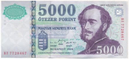 1999. 5000Ft 'BF 7728467' T:III szép papír / Hungary 1999. 5000 Forint 'BF 7728467' C:F fine paper Adamo F57.5