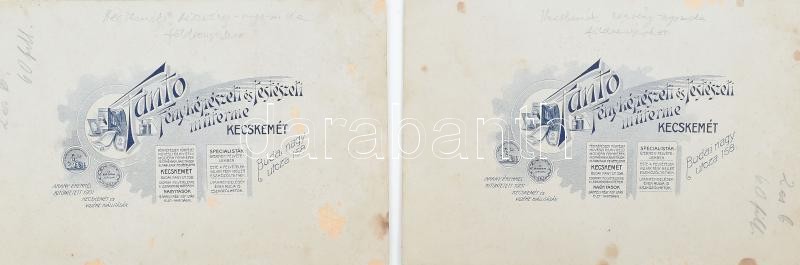 1911 Kecskemét, Részvény Nyomda a földrengéskor, 2 db keményhátú fotó kopásnyomokkal, 12×16 cm - Image 4