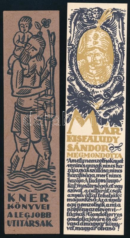 cca 1930 2 db régi Kner-nyomda könyvjelző
