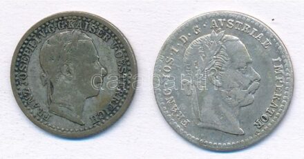 Ausztria 1858A 5kr Ag 'Ferenc József' + 1872. 10kr Ag 'Ferenc József' T:2,2- patina Austria 1858A 5 Kreuzer Ag 'Franz Joseph' + 1872. 10 Kreuzer Ag 'Franz Joseph' C:XF,VF patina Krause KM#219, #2206