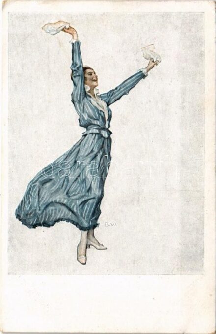 1917 In der Heimat, in der Heimat... Kriegspostkarten von B. Wennerberg Nr. 24. / WWI German military art postcard, lady s: B.W. + 'K.u.K. 3. Regiment der Tiroler Kaiserjäger 4. Feldbaon.' (EK)