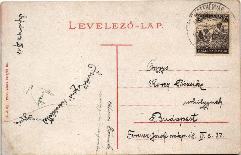 1921 Székesfehérvár, Rákóczi utca, zsinagóga, lovashintók, függöny és szőnyeg üzlet (kis szakadás / small tear) - Image 2