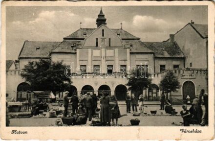 1943 Hatvan, Városháza, piac (b)