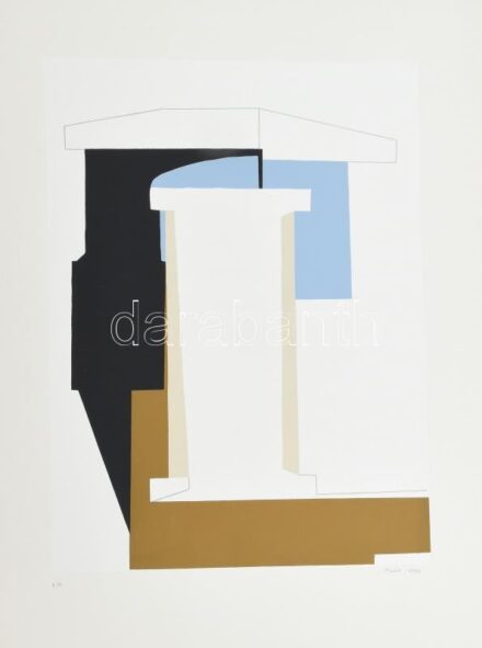 Mark (Márkus), Anna (1928-): Konstruktivista kompozíció, 1990. Szitanyomat, papír, jelzett, művészpéldány E.A. jelzéssel. 46x34 cm / screenprint on paper, artist's proof