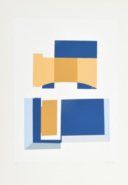 Mark (Márkus), Anna (1928-): Geometrikus kompozíció, 1990. Szitanyomat, papír, jelzett, művészpéldány E.A. jelzéssel. 46x34 cm / screenprint on paper, artist's proof