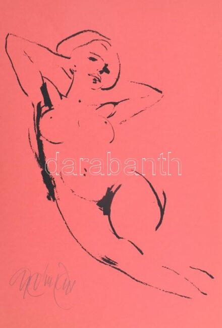 Gyémánt László (1935-): Női akt. Szitanyomat, papír, jelzett, 49x33 cm / screenprint on paper, signed,