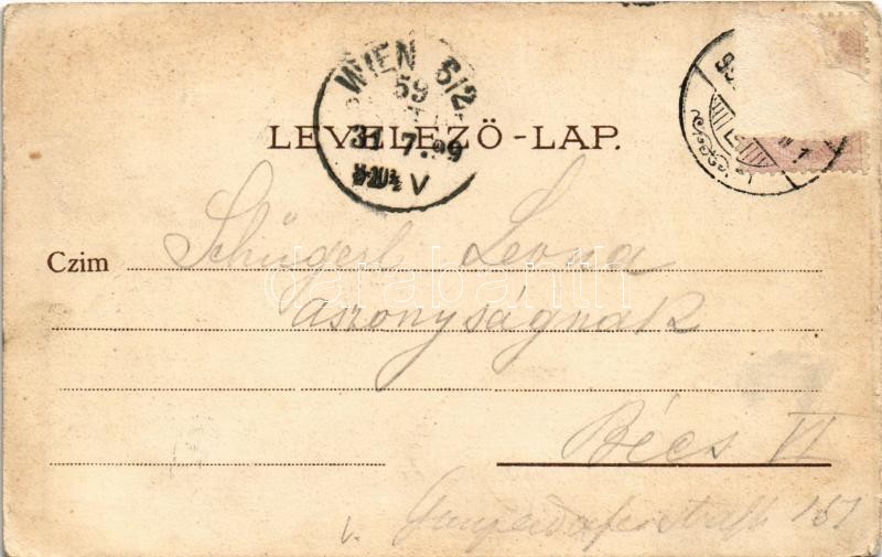 1899 (Vorläufer) Sopron, Széchenyi tér, Domonkos templom. L.F. Kummert No. 6199. litho (Rb) - Image 2