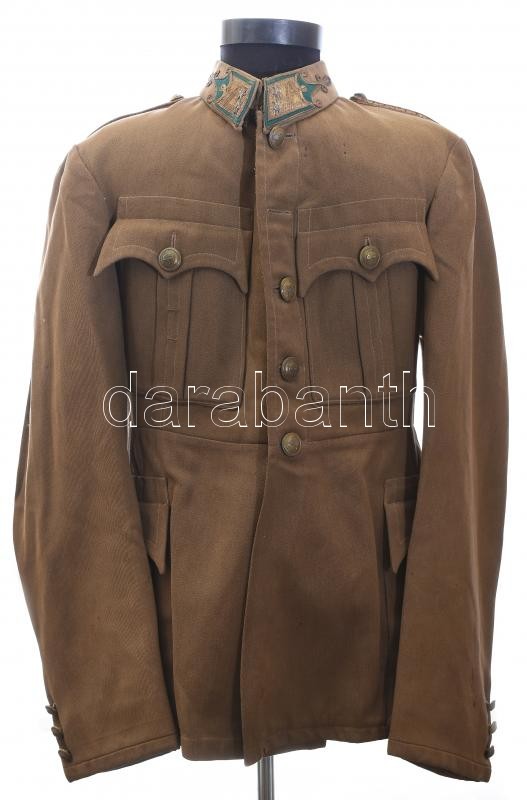 M. kir. honv. 1941M gyalogos táboribarna zubbony alezredesi rendfokozat jelzésekkel. megkímélt, szép állapotban, egy gomb hiánnyal / Hungarian officer uniform, some damage