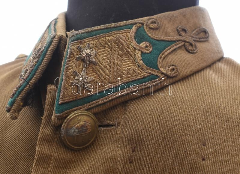 M. kir. honv. 1941M gyalogos táboribarna zubbony alezredesi rendfokozat jelzésekkel. megkímélt, szép állapotban, egy gomb hiánnyal / Hungarian officer uniform, some damage - Image 2