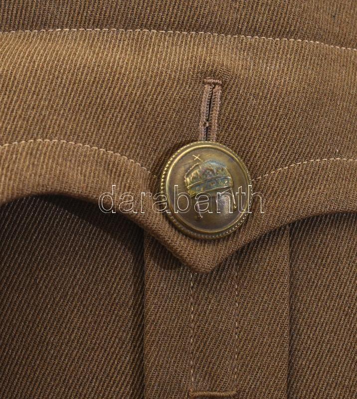 M. kir. honv. 1941M gyalogos táboribarna zubbony alezredesi rendfokozat jelzésekkel. megkímélt, szép állapotban, egy gomb hiánnyal / Hungarian officer uniform, some damage - Image 3
