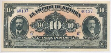 Mexikó 1915. 10P 'H 40137' T:II Mexico 1915. 10 Pesos 'H 40137' C:XF Krause P#S1073