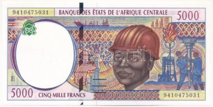 Kamerun 1994. 5000Fr 'E 9410475031' T:I Cameroon 1994. 5000 Francs 'E 9410475031' C:UNC Krause P#204aE