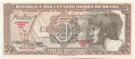 Brazília 1961. 5C '021 024944' T:I Brazil 1961. 5 Cruzeiros '021 024944' C:UNC Krause P#166a