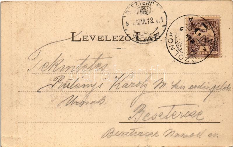 Szolnok, Piac tér, divatáruház, üzletek. Fuchs Lipót és fia kiadása (EK) - Image 2