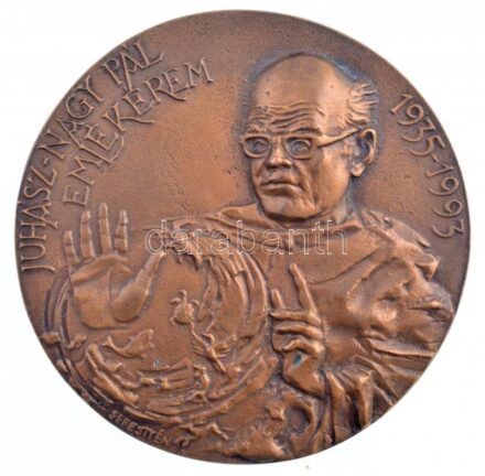 Sebestyén Sándor (1949-2010) DN 'Juhász-Nagy Pál Emlékérem - 1935-1993 / MTA Debreceni Területi Bizottsága Környzetettudományi Szakbizottság' Br emlékérem (668g/120mm) T:1- / Hungary ND 'Pál Juhász-Nagy Medal - 1935-1993 / Hungarian