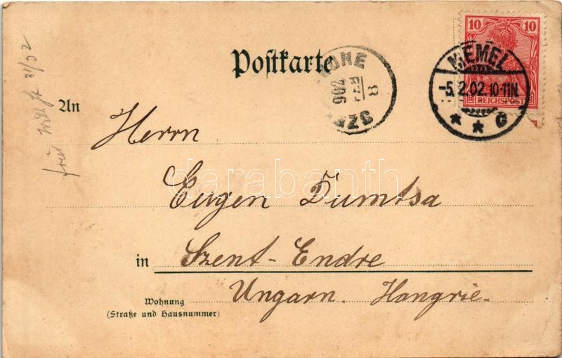 1902 Klaipeda, Memel; Töpferstrasse / street. Art Nouveau, floral, litho (EK) - Image 2