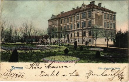 1902 Zimony, Semlin, Zemun; Visa djevojacka skola / leány iskola / girl school (EK)
