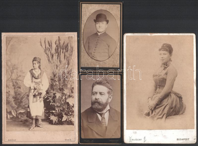 cca 1870-1900 8 db keményhátú portré, különböző műtermekből, vegyes méretben - Image 2