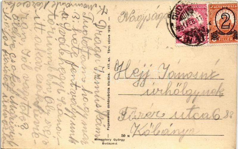 1931 Budapest XII. Istenhegy, látkép a Nagyszállodával. Fogaskerekű dohányáruda kiadása - Image 2