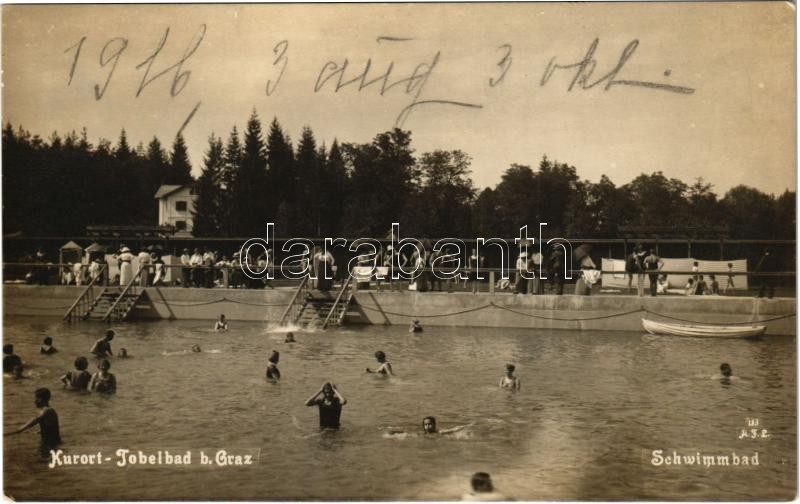 1916 Tobelbad b. Graz, Kurort, Schwimmbad / spa, swimming pool. photo