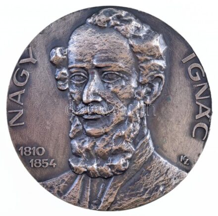 Képíró Zoltán (1944-1981) 1976. 'Nagy Ignác 1810-1854 / MÉE Keszthely Város Nagyjai Sorozat IV.' ezüstpatinázott bronz emlékérem (60mm) T:1- kis patina, ph Adamo KE7 / Hungary 1976. 'Ignác Nagy 1810-1854 / Association of Hungarian