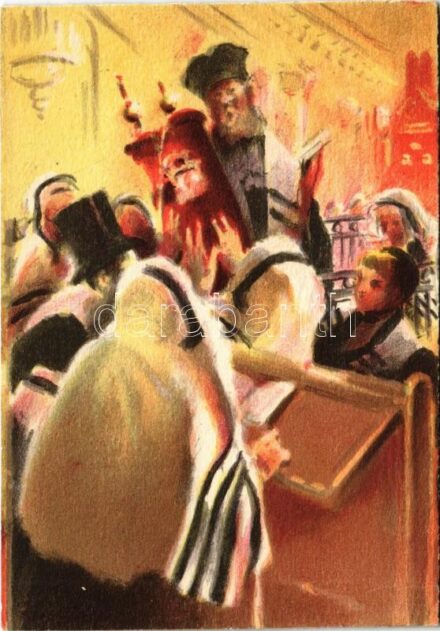 Office de Fete / Vezoth Hathora / Judaica art postcard s: S. Seeberger (EK)