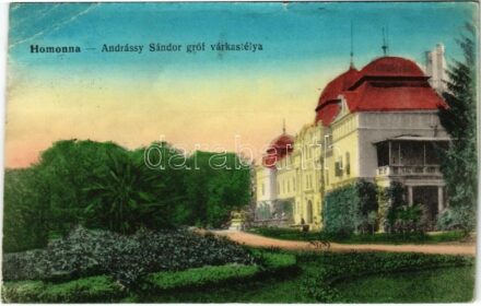 1915 Homonna, Homenau, Humenné; Andrássy Sándor gróf várkastélya. Waller Mór kiadása / castle (EB)
